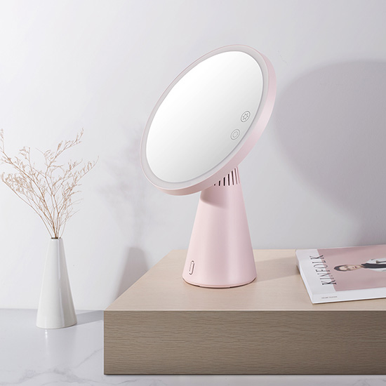 Moon Mirror - LED 桌面和台灯化妆镜带蓝牙扬声器